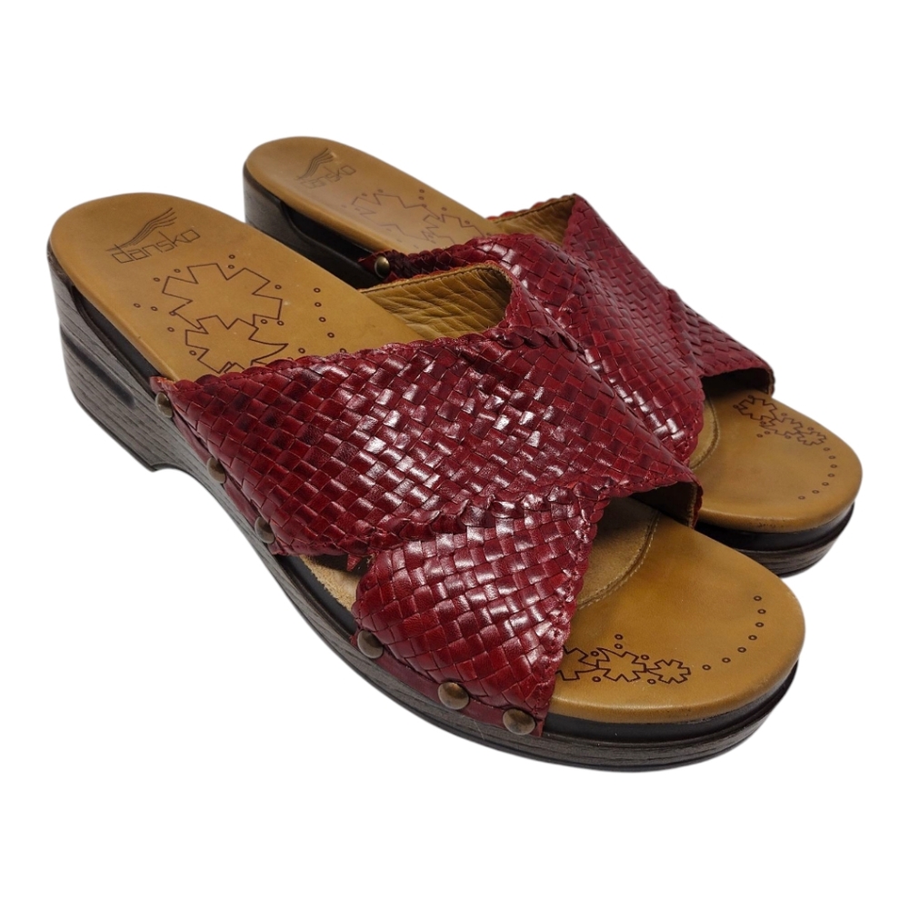 Dansko Mila Woven Leather Sandals Size 40/9.5-10